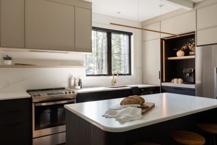 Black and white kitchen with island from Ateliers Jacob